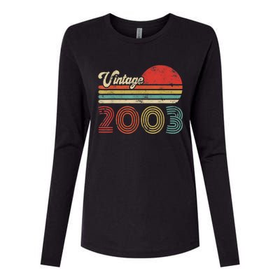 20 Year Old Birthday Vintage 2003 20th Birthday Womens Cotton Relaxed Long Sleeve T-Shirt