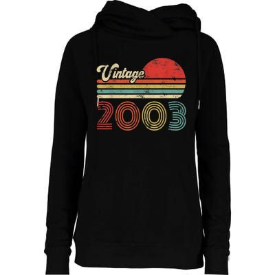 20 Year Old Birthday Vintage 2003 20th Birthday Womens Funnel Neck Pullover Hood