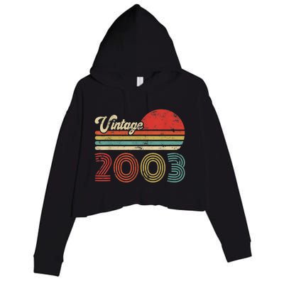 20 Year Old Birthday Vintage 2003 20th Birthday Crop Fleece Hoodie