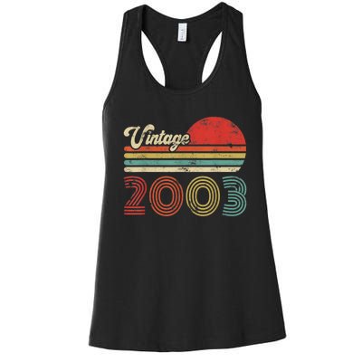 20 Year Old Birthday Vintage 2003 20th Birthday Women's Racerback Tank