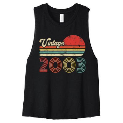 20 Year Old Birthday Vintage 2003 20th Birthday Women's Racerback Cropped Tank