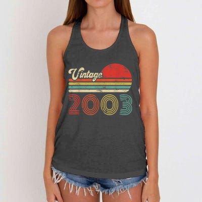 20 Year Old Birthday Vintage 2003 20th Birthday Women's Knotted Racerback Tank