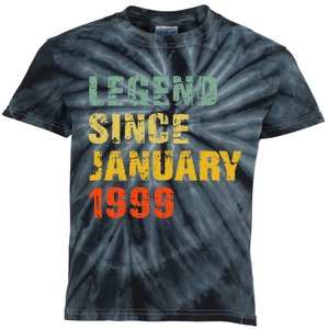 24 Year Old 24th Birthday Gifts Legend Since January 1999 Kids Tie-Dye T-Shirt