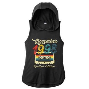 24 Years Old Gift Retro November 1998 Cassette 24th Birthday Ladies PosiCharge Tri-Blend Wicking Draft Hoodie Tank