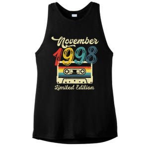 24 Years Old Gift Retro November 1998 Cassette 24th Birthday Ladies PosiCharge Tri-Blend Wicking Tank