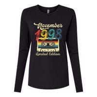 24 Years Old Gift Retro November 1998 Cassette 24th Birthday Womens Cotton Relaxed Long Sleeve T-Shirt