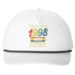 24 Years Old Gift Retro November 1998 Cassette 24th Birthday Snapback Five-Panel Rope Hat