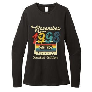 24 Years Old Gift Retro November 1998 Cassette 24th Birthday Womens CVC Long Sleeve Shirt