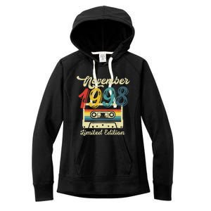 24 Years Old Gift Retro November 1998 Cassette 24th Birthday Women's Fleece Hoodie