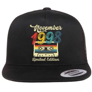 24 Years Old Gift Retro November 1998 Cassette 24th Birthday Flat Bill Trucker Hat