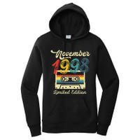 24 Years Old Gift Retro November 1998 Cassette 24th Birthday Women's Pullover Hoodie