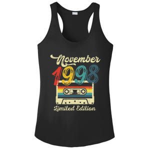 24 Years Old Gift Retro November 1998 Cassette 24th Birthday Ladies PosiCharge Competitor Racerback Tank