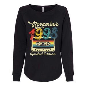 24 Years Old Gift Retro November 1998 Cassette 24th Birthday Womens California Wash Sweatshirt