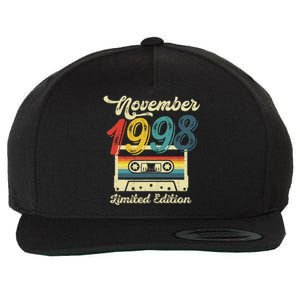 24 Years Old Gift Retro November 1998 Cassette 24th Birthday Wool Snapback Cap