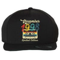 24 Years Old Gift Retro November 1998 Cassette 24th Birthday Wool Snapback Cap