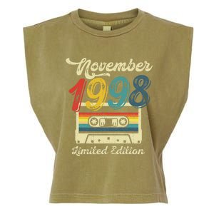 24 Years Old Gift Retro November 1998 Cassette 24th Birthday Garment-Dyed Women's Muscle Tee