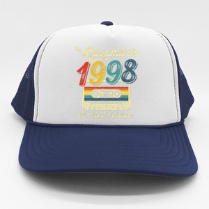 24 Years Old Gift Retro November 1998 Cassette 24th Birthday Trucker Hat