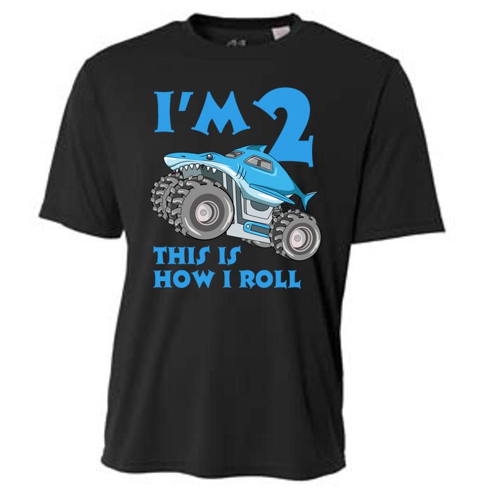 2 Year Old 2nd Birthday Monster Truck Car Cooling Performance Crew T-Shirt