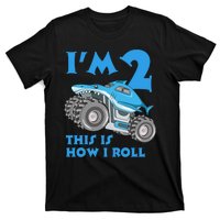 2 Year Old 2nd Birthday Monster Truck Car T-Shirt