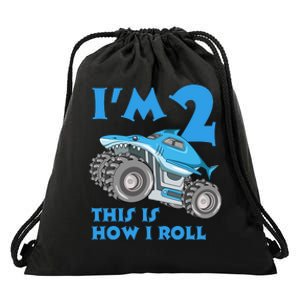 2 Year Old 2nd Birthday Monster Truck Car Drawstring Bag