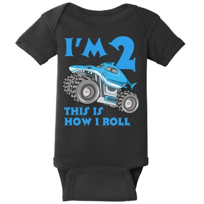 2 Year Old 2nd Birthday Monster Truck Car Baby Bodysuit