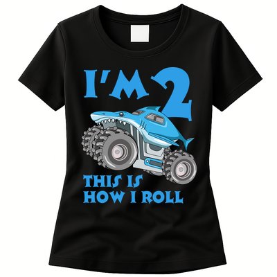 2 Year Old 2nd Birthday Monster Truck Car Womens T-Shirt