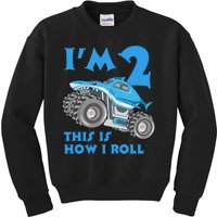 2 Year Old 2nd Birthday Monster Truck Car Kids Sweatshirt