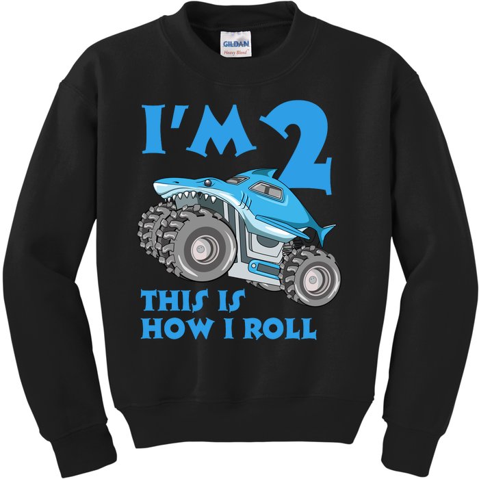 2 Year Old 2nd Birthday Monster Truck Car Kids Sweatshirt