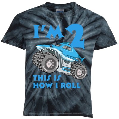 2 Year Old 2nd Birthday Monster Truck Car Kids Tie-Dye T-Shirt