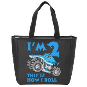 2 Year Old 2nd Birthday Monster Truck Car Zip Tote Bag