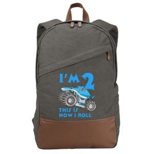 2 Year Old 2nd Birthday Monster Truck Car Cotton Canvas Backpack