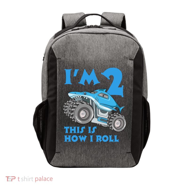 2 Year Old 2nd Birthday Monster Truck Car Vector Backpack