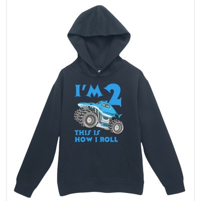 2 Year Old 2nd Birthday Monster Truck Car Urban Pullover Hoodie