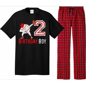 2 Years Old 2nd Birthday Baseball Dabbing Gift Pajama Set