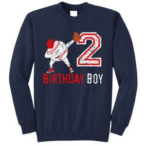 2 Years Old 2nd Birthday Baseball Dabbing Gift Tall Sweatshirt