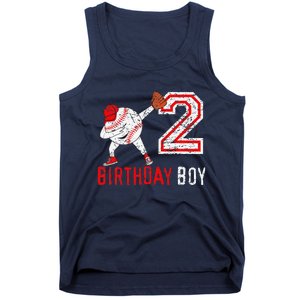 2 Years Old 2nd Birthday Baseball Dabbing Gift Tank Top