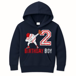 2 Years Old 2nd Birthday Baseball Dabbing Gift Kids Hoodie