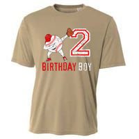 2 Years Old 2nd Birthday Baseball Dabbing Gift Cooling Performance Crew T-Shirt