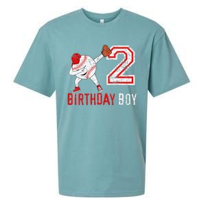 2 Years Old 2nd Birthday Baseball Dabbing Gift Sueded Cloud Jersey T-Shirt