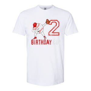 2 Years Old 2nd Birthday Baseball Dabbing Gift Softstyle CVC T-Shirt