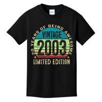 20 Year Old Gift Boys Girls Teen Vintage 2003 20th Birthday Kids T-Shirt