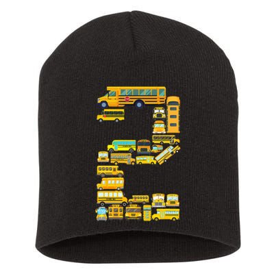 2 Year Old 2nd Birthday School Bus Theme Kids Party Short Acrylic Beanie