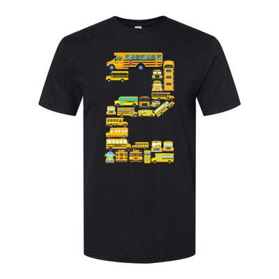 2 Year Old 2nd Birthday School Bus Theme Kids Party Softstyle CVC T-Shirt