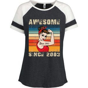 20 Year Old Awesome Since 2003 20th Birthday Gifts Wo Enza Ladies Jersey Colorblock Tee