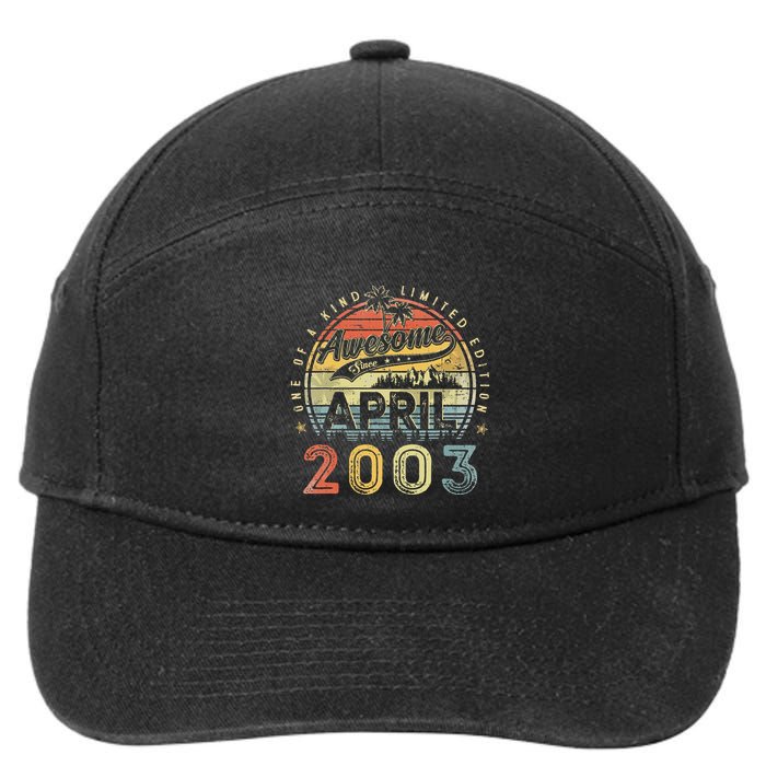 20 Year Old Awesome Since April 2003 20th Birthday 7-Panel Snapback Hat