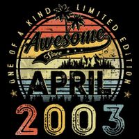 20 Year Old Awesome Since April 2003 20th Birthday 7-Panel Snapback Hat