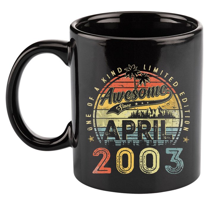 20 Year Old Awesome Since April 2003 20th Birthday 11oz C Handle Ceramic Mug