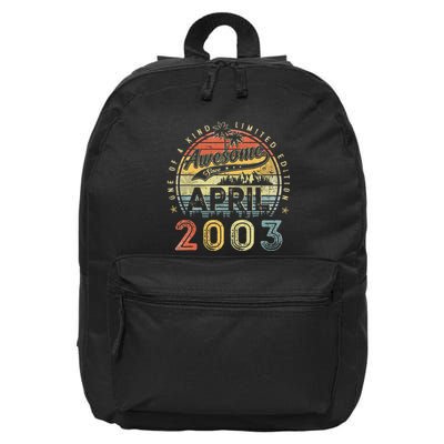 20 Year Old Awesome Since April 2003 20th Birthday 16 in Basic Backpack