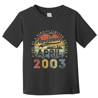 20 Year Old Awesome Since April 2003 20th Birthday Toddler T-Shirt