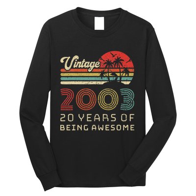 20 Year Old Birthday Vintage 2003 20th Birthday Long Sleeve Shirt